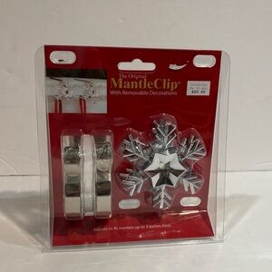 Sliver snowflakes mantle clips